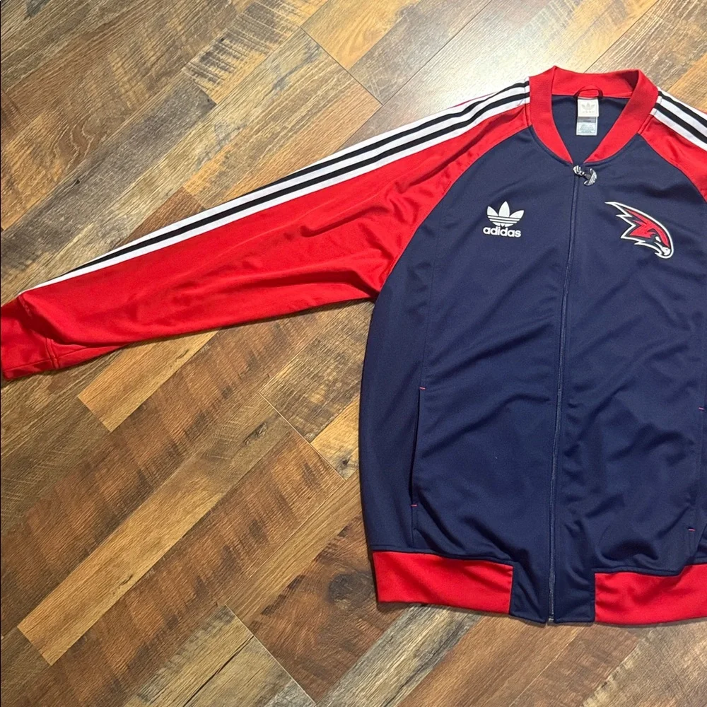 Adidas Originals Track Jacket Red Blue 3 Stripe XXL Atlanta Hawks